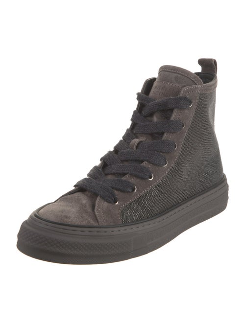 Brunello Cucinelli Suede Beaded Accents Sneakers