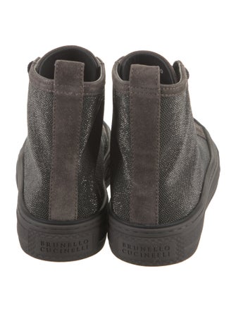 Brunello Cucinelli Suede Beaded Accents Sneakers