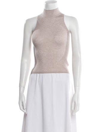 Brunello Cucinelli Turtleneck Sleeveless Crop Top