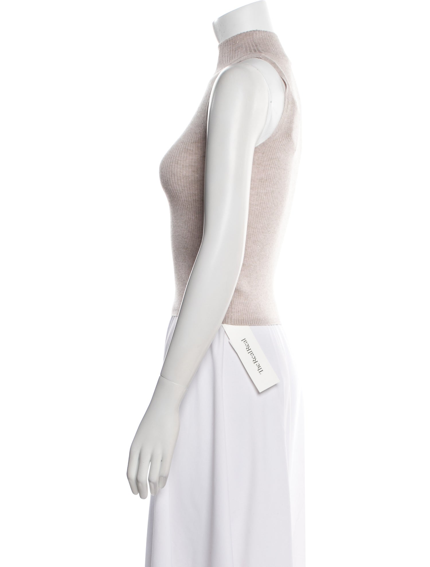 Brunello Cucinelli Turtleneck Sleeveless Crop Top