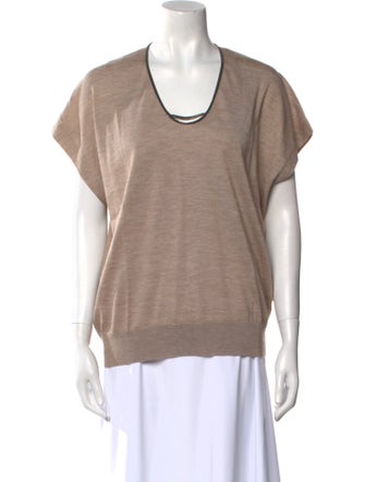 Brunello Cucinelli Cashmere Scoop Neck T-Shirt