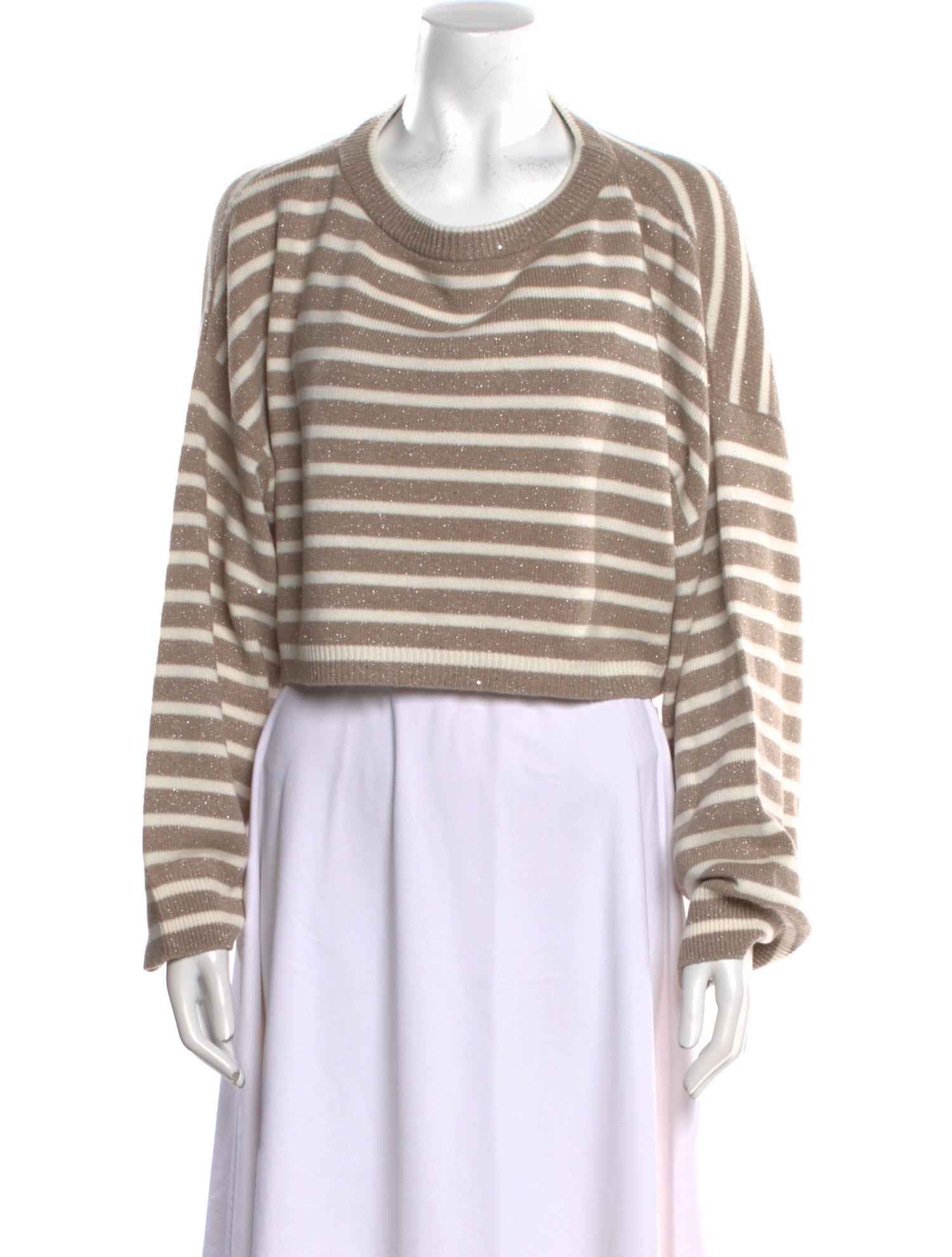 Brunello Cucinelli Striped Scoop Neck Sweater