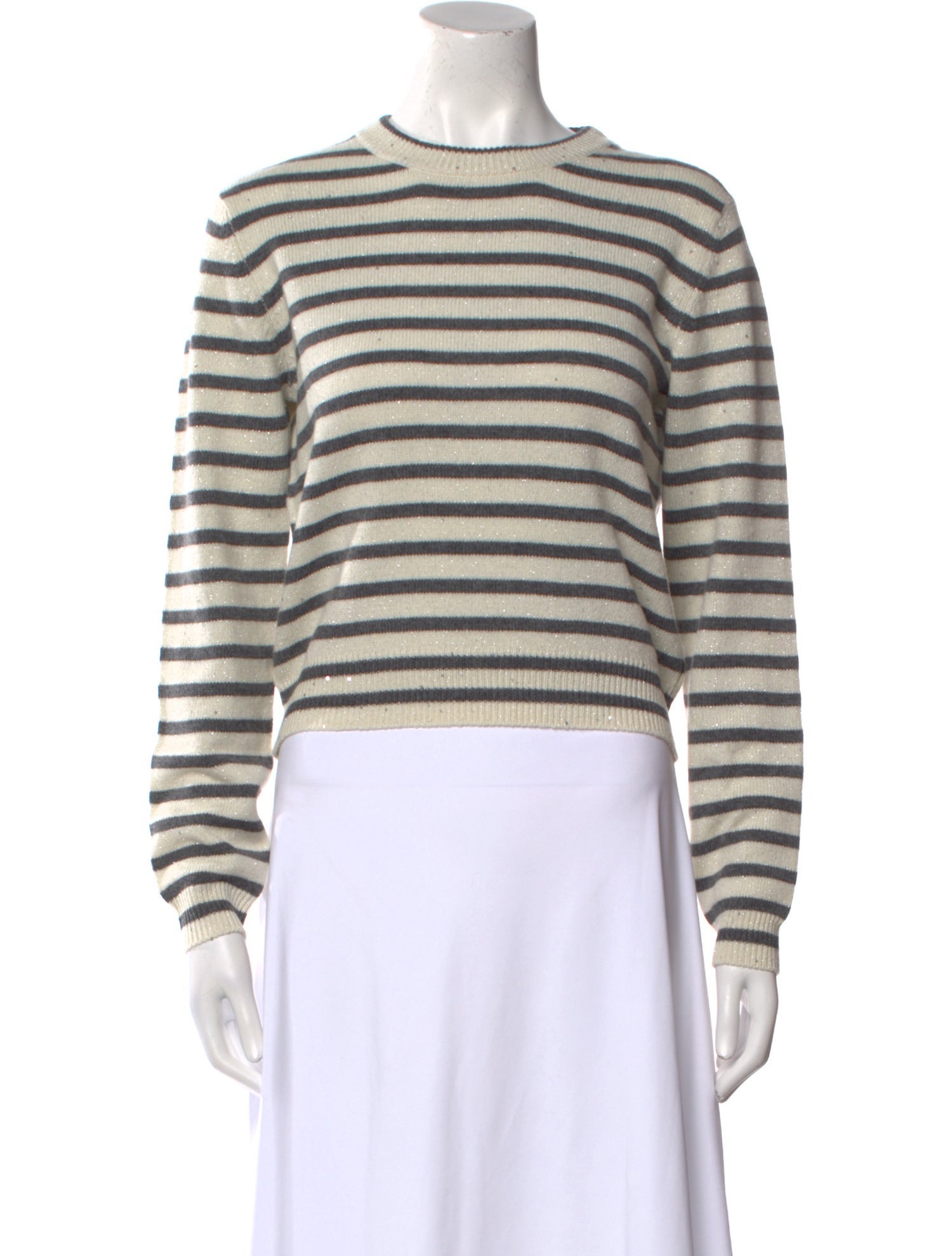 Brunello Cucinelli Striped Crew Neck Sweater
