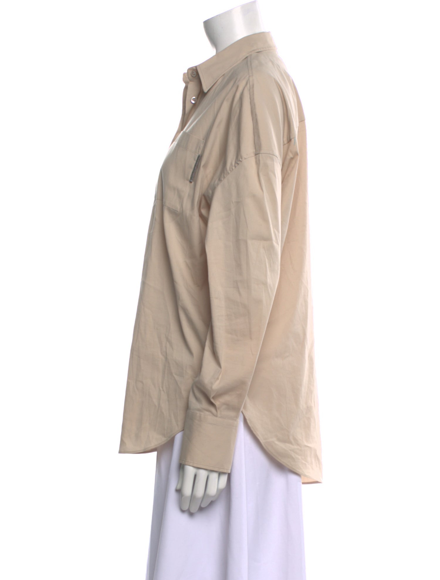 Brunello Cucinelli Long Sleeve Button-Up Top