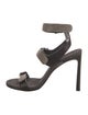 Brunello Cucinelli Leather Crystal Embellishments Sandals