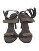 Brunello Cucinelli Leather Crystal Embellishments Sandals