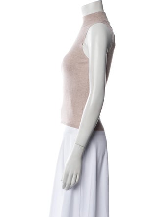 Brunello Cucinelli Mock Neck Sleeveless Crop Top