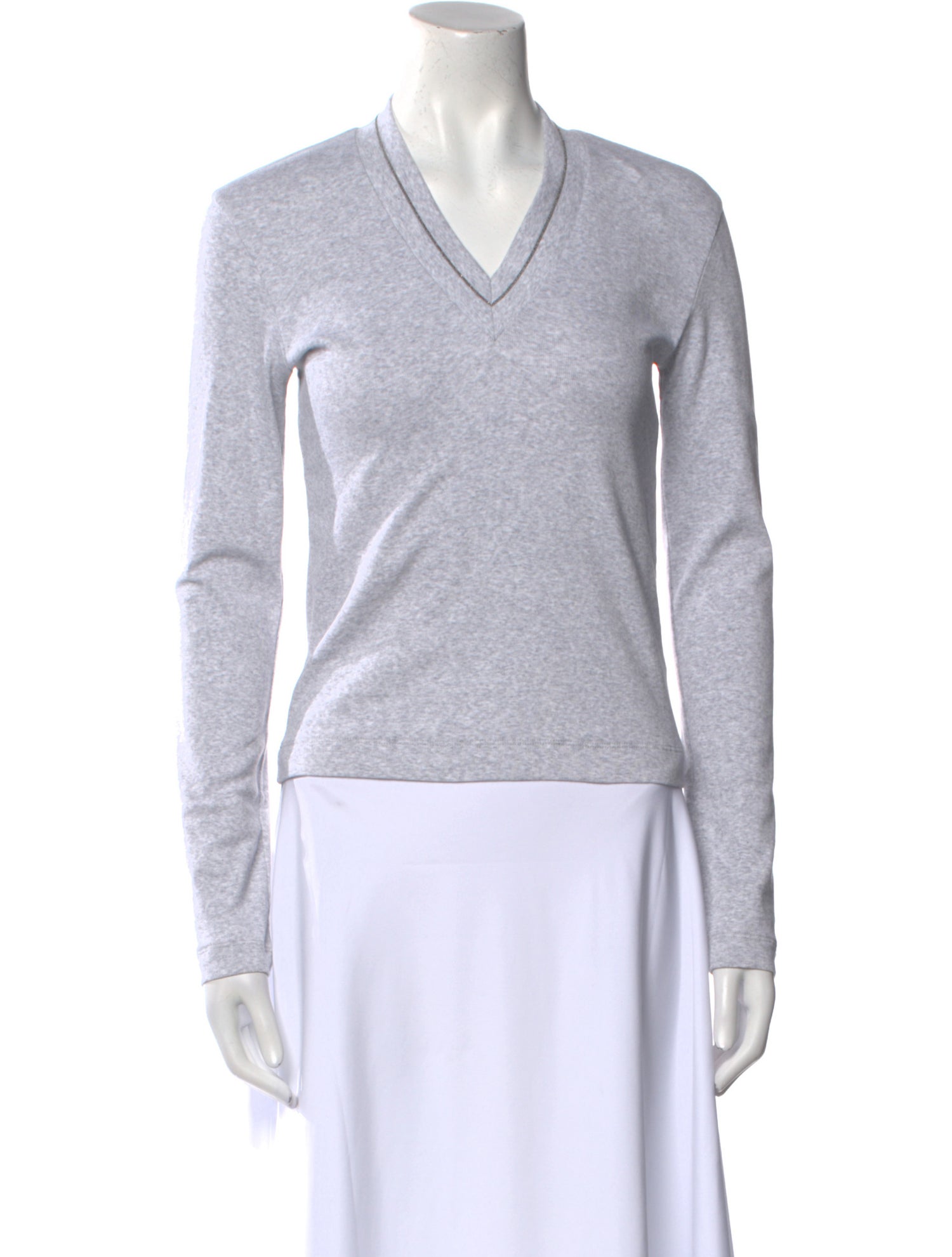 Brunello Cucinelli V-Neck Long Sleeve Sweatshirt