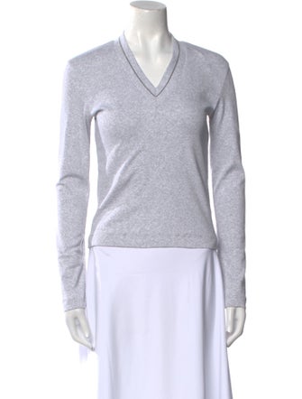 Brunello Cucinelli V-Neck Long Sleeve Sweatshirt