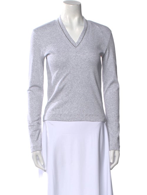 Brunello Cucinelli V-Neck Long Sleeve Sweatshirt