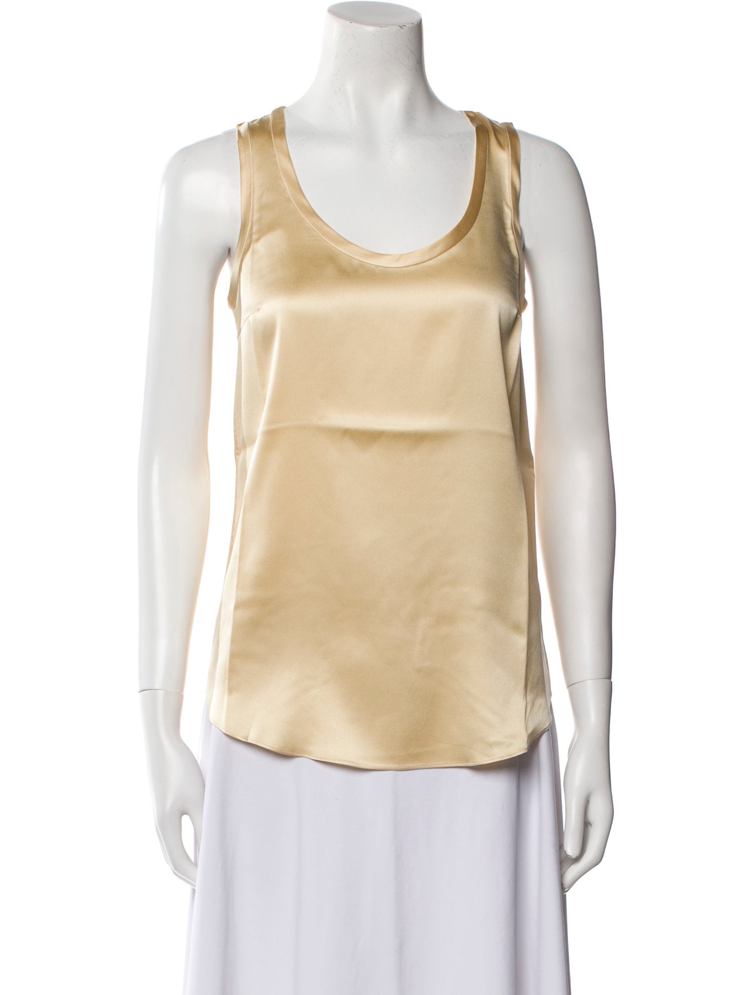 Brunello Cucinelli Silk Scoop Neck Top w/ Tags