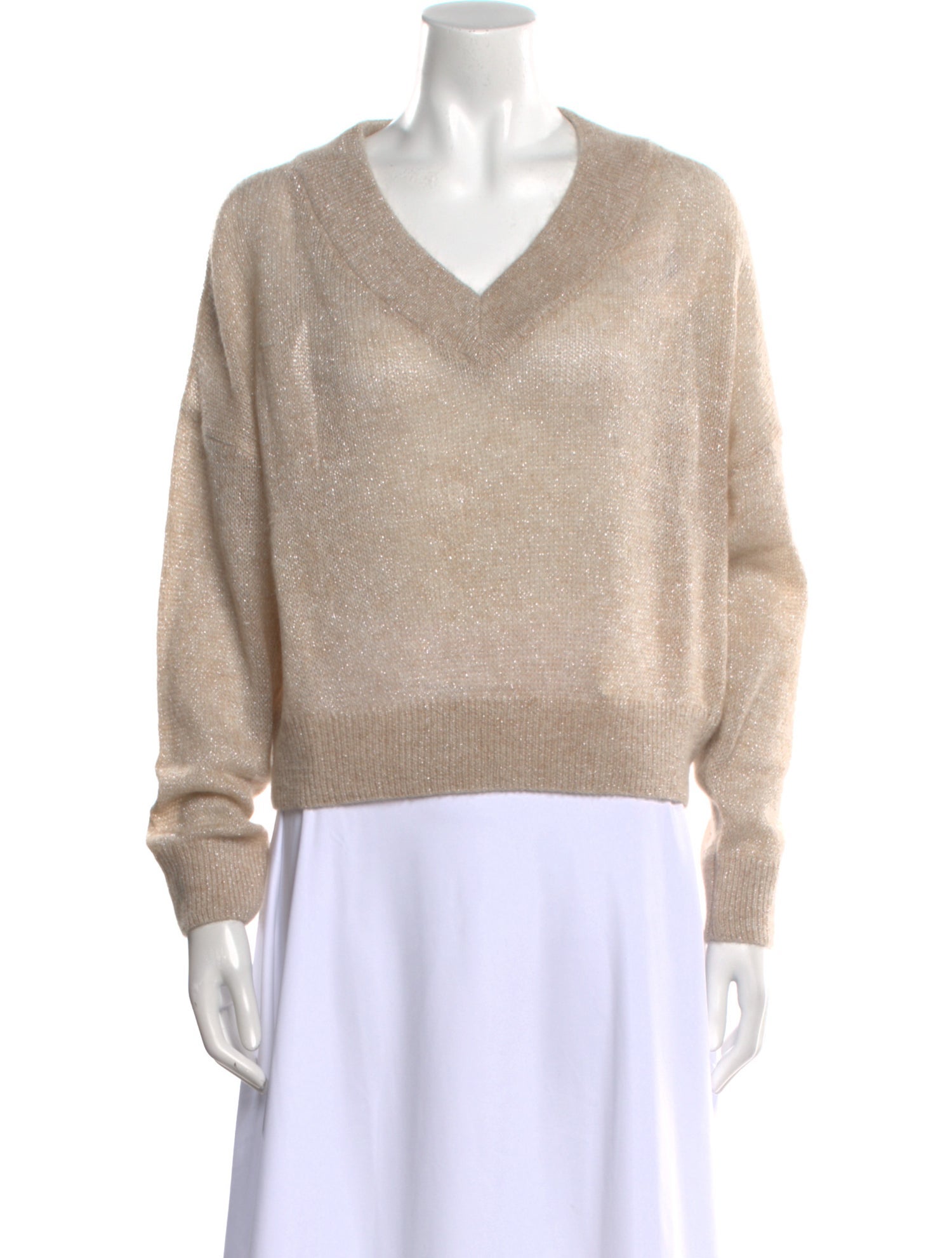 Brunello Cucinelli Mohair V-Neck Sweater w/ Tags