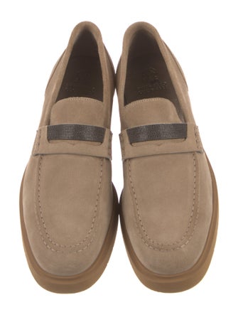 Brunello Cucinelli Monili Suede Loafers