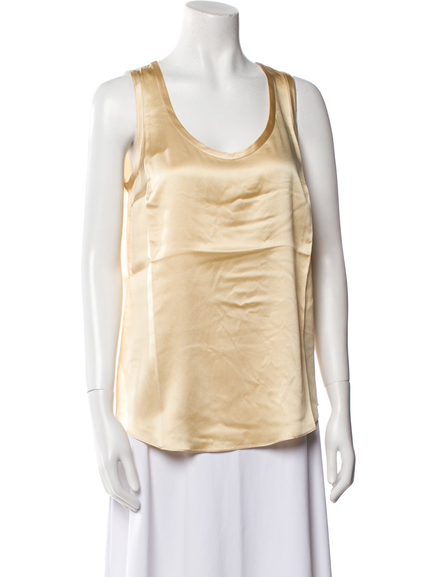 Brunello Cucinelli Silk Scoop Neck Top w/ Tags
