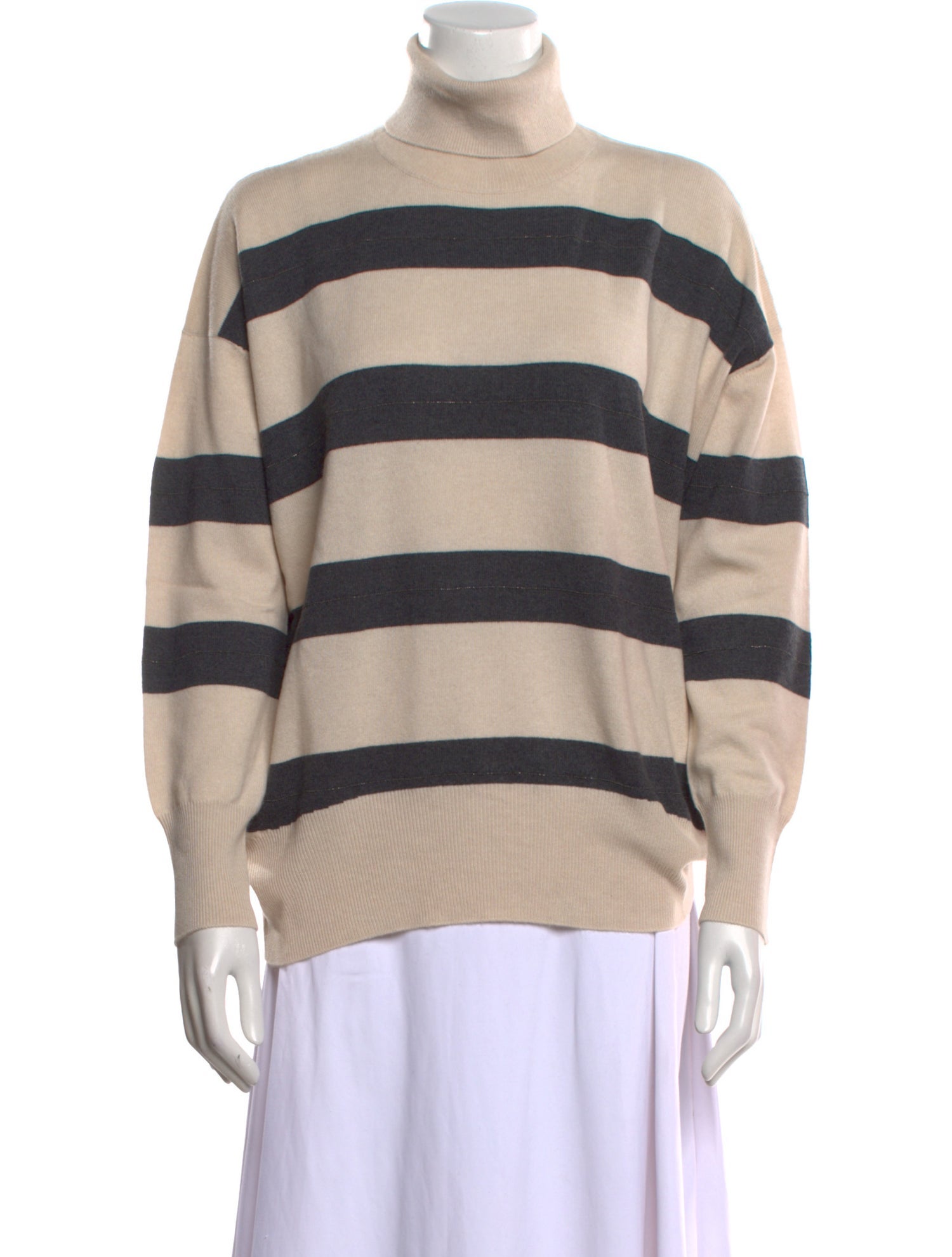 Brunello Cucinelli Virgin Wool Striped Sweater w/ Tags