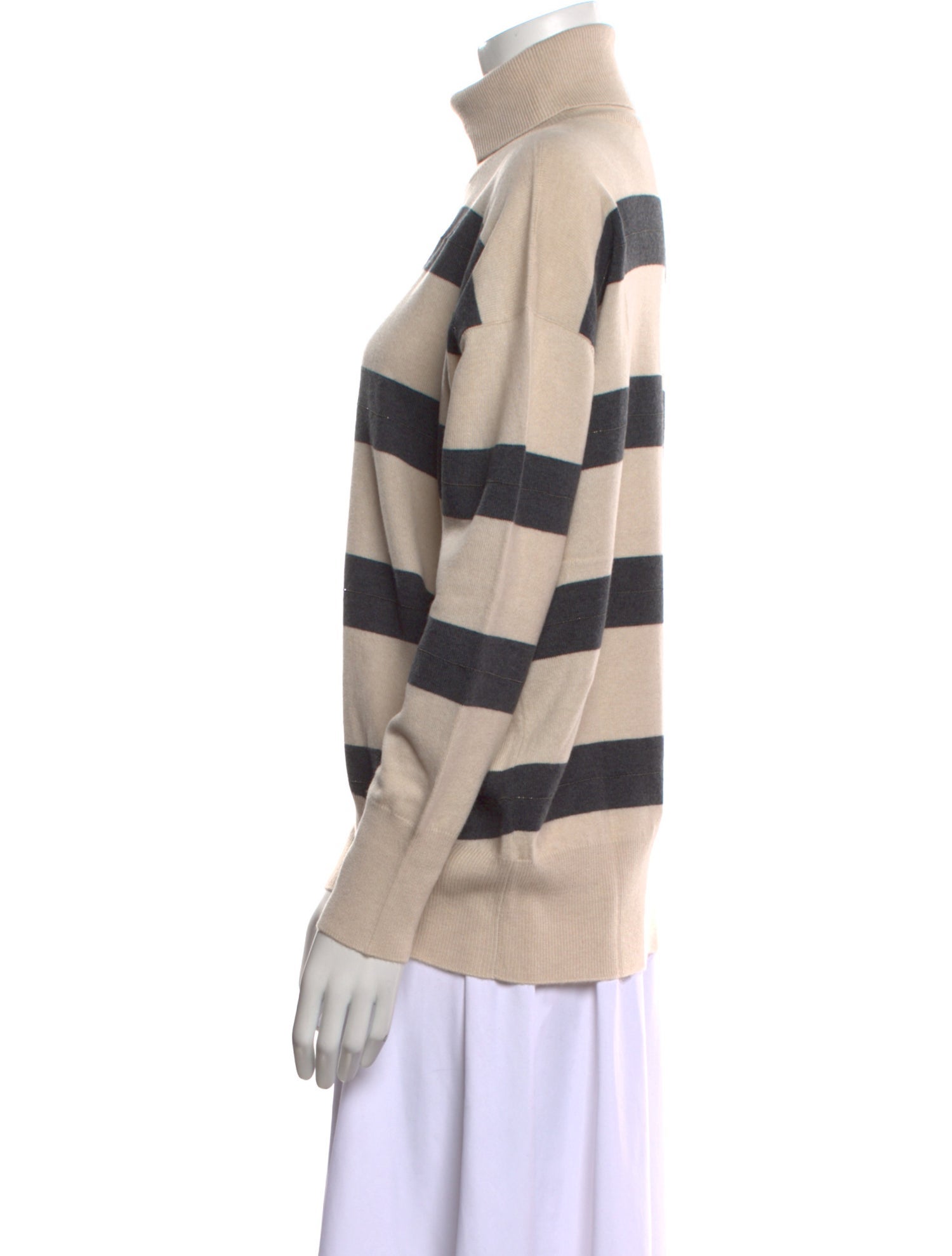 Brunello Cucinelli Virgin Wool Striped Sweater w/ Tags