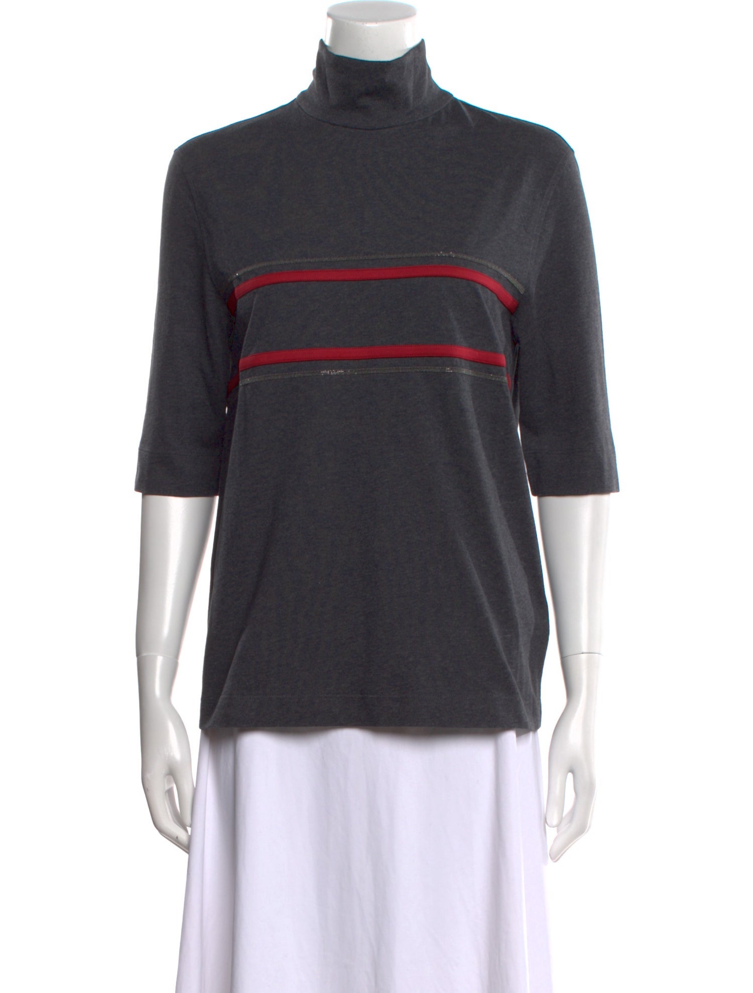 Brunello Cucinelli Striped Turtleneck T-Shirt