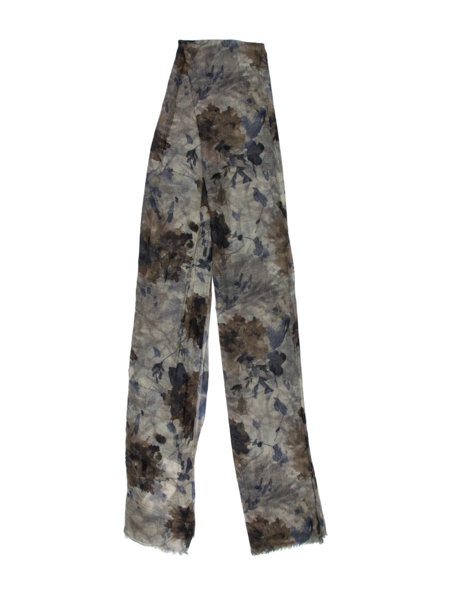 Brunello Cucinelli Cashmere Floral Print Scarf