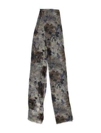 Brunello Cucinelli Cashmere Floral Print Scarf