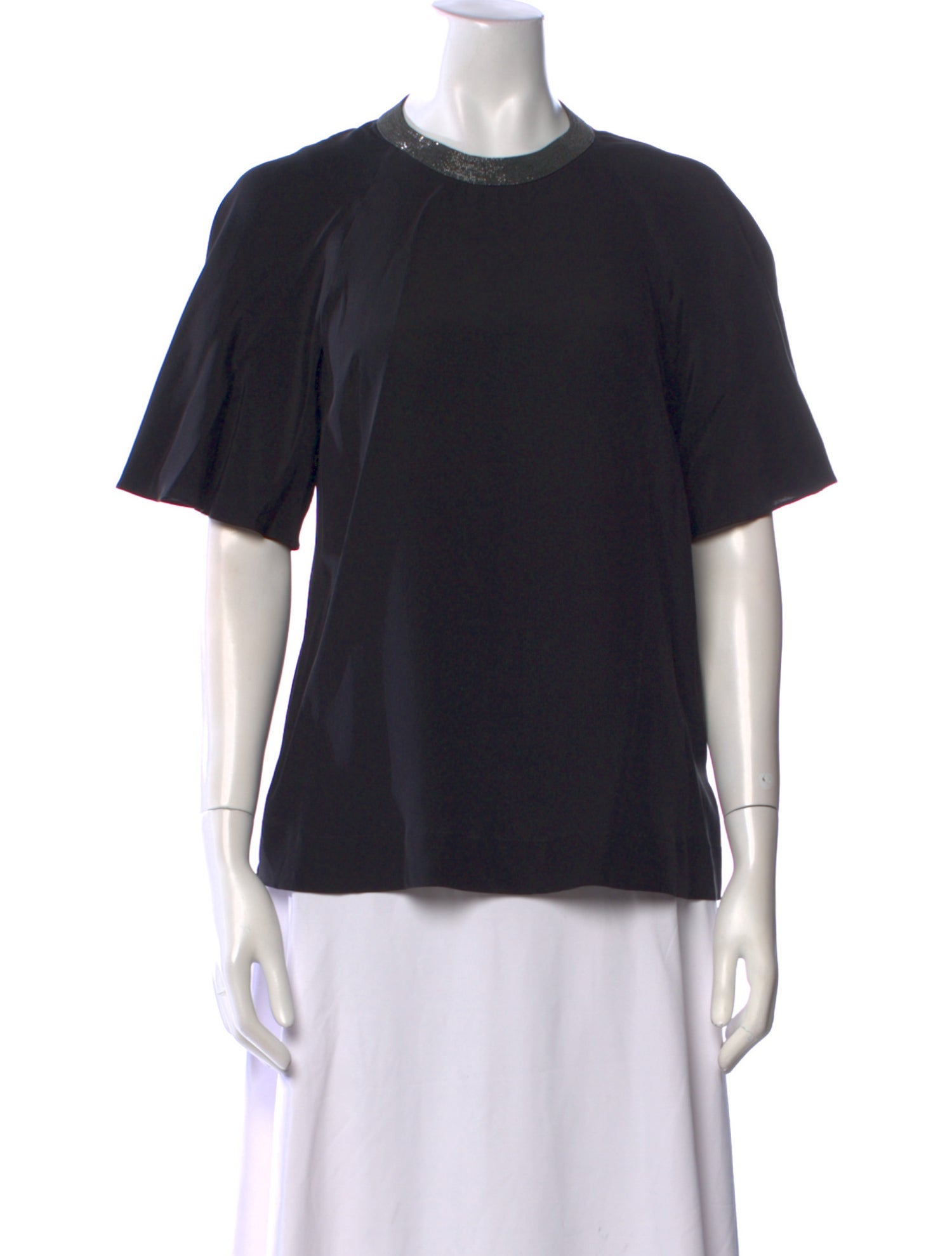 Brunello Cucinelli Silk Crew Neck T-Shirt