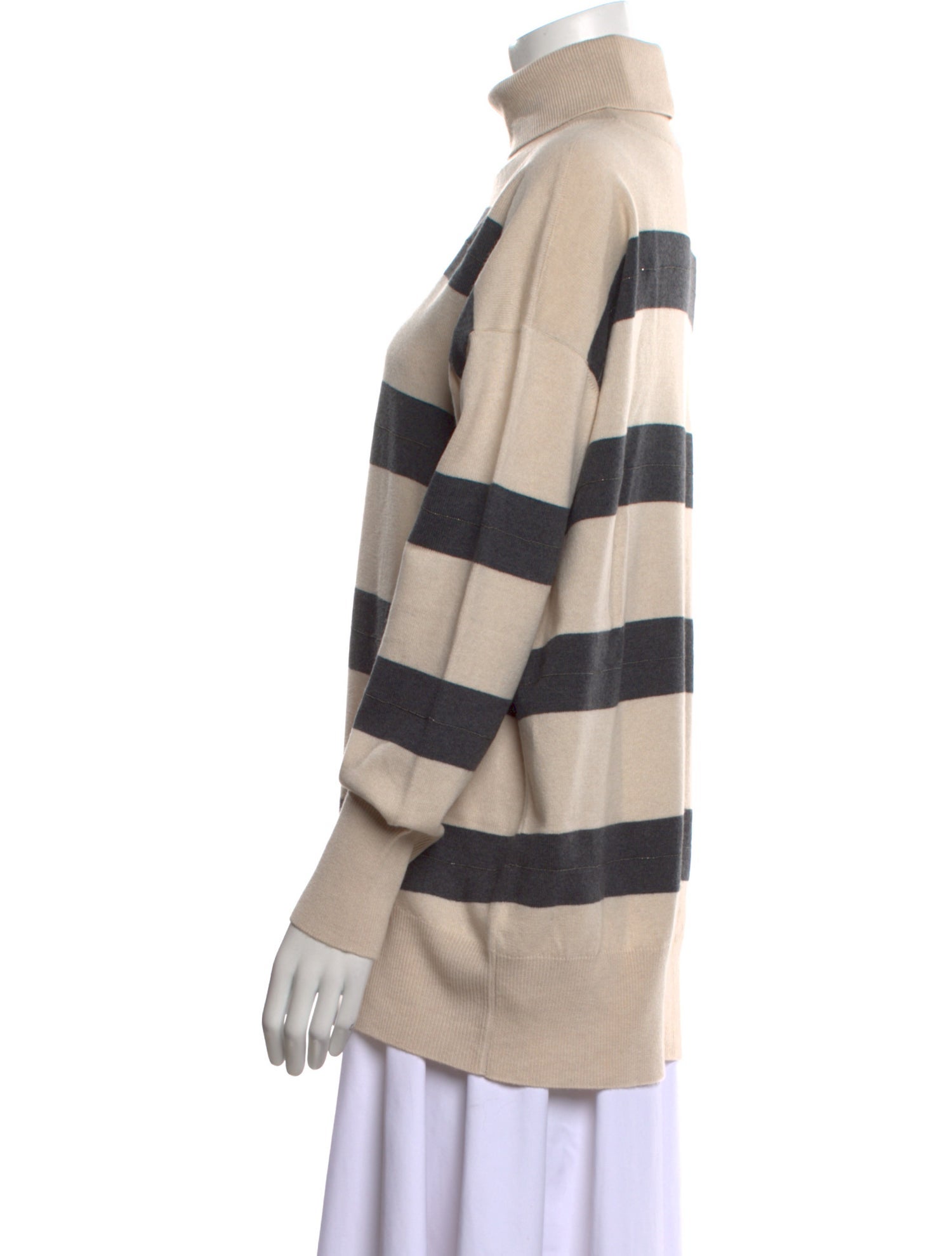 Brunello Cucinelli Virgin Wool Striped Sweater w/ Tags