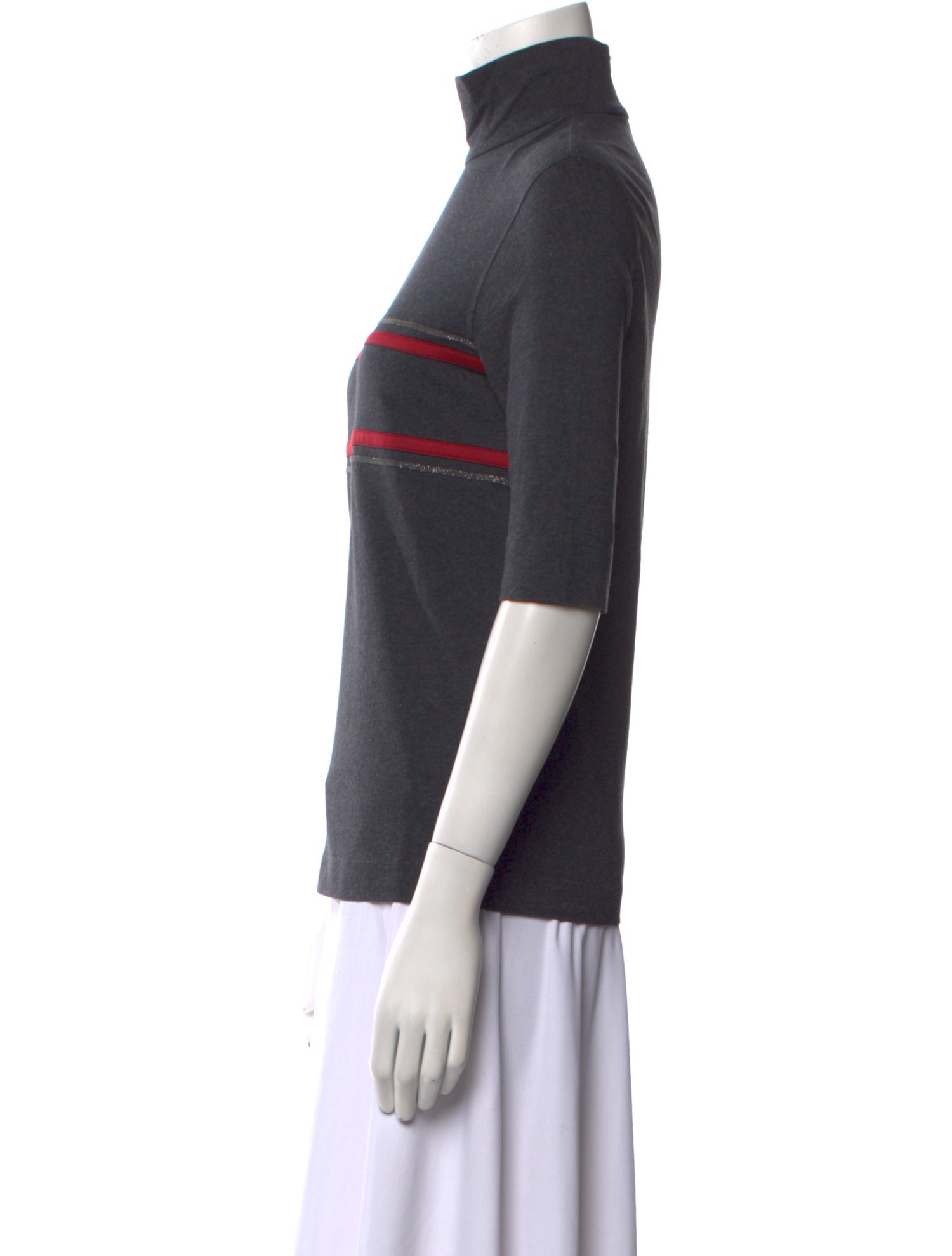 Brunello Cucinelli Striped Turtleneck Top w/ Tags