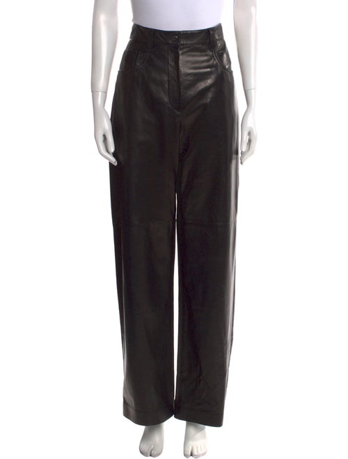 Brunello Cucinelli Leather Wide Leg Pants