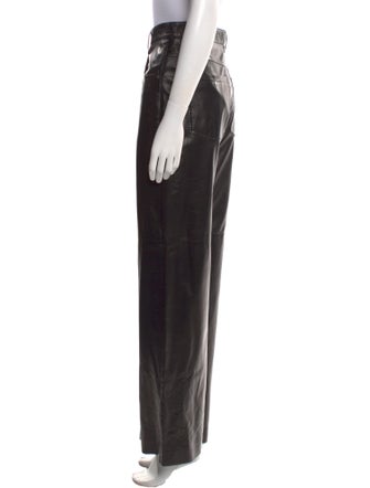 Brunello Cucinelli Leather Wide Leg Pants