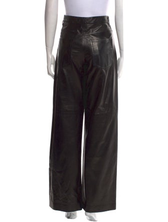 Brunello Cucinelli Leather Wide Leg Pants