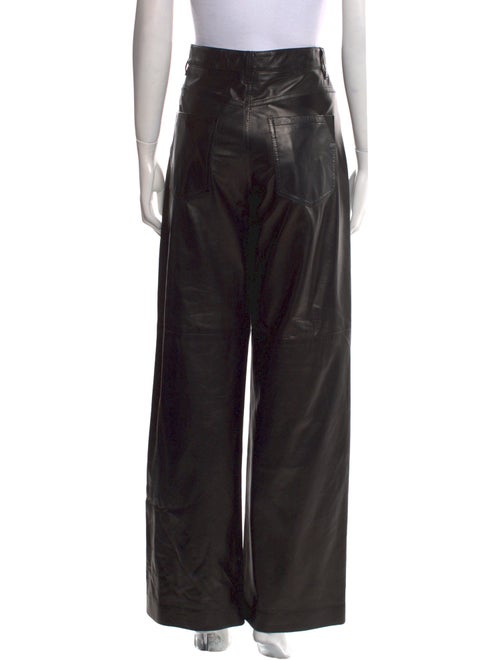 Brunello Cucinelli Leather Wide Leg Pants