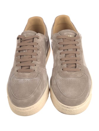 Brunello Cucinelli Suede Lasercut Accents Sneakers