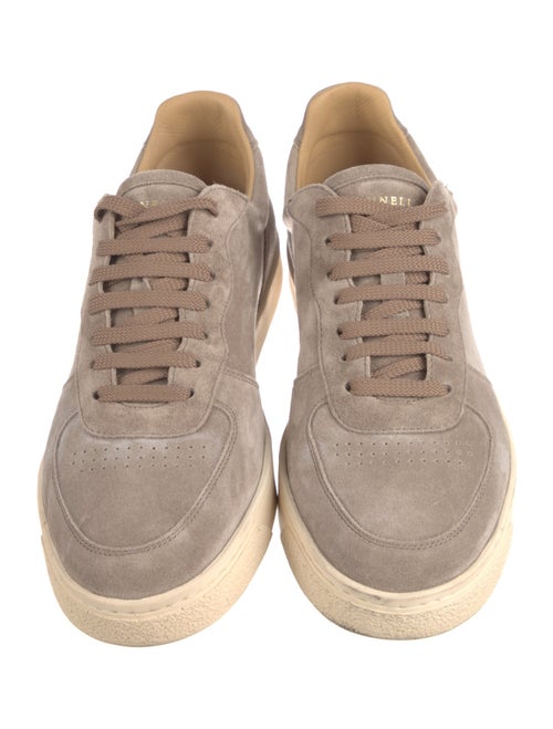 Brunello Cucinelli Suede Lasercut Accents Sneakers