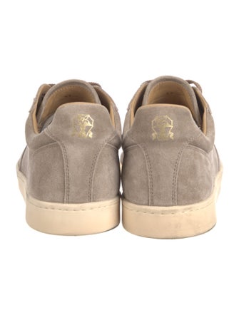 Brunello Cucinelli Suede Lasercut Accents Sneakers
