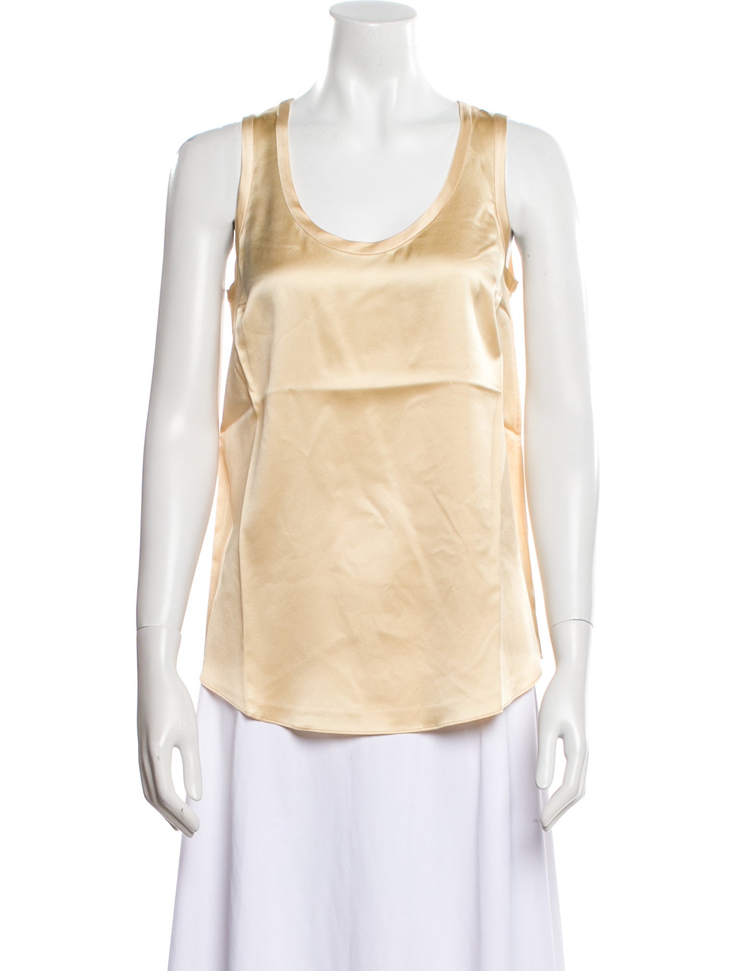Brunello Cucinelli Silk Scoop Neck Top w/ Tags