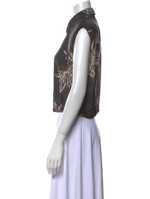Brunello Cucinelli Silk Printed Crop Top