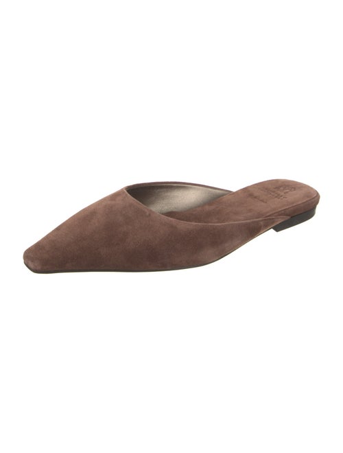 Brunello Cucinelli Suede Leather Trim Embellishment Mules