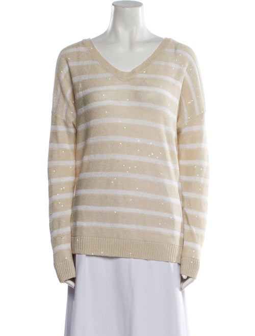 Brunello Cucinelli Linen Striped Sweater