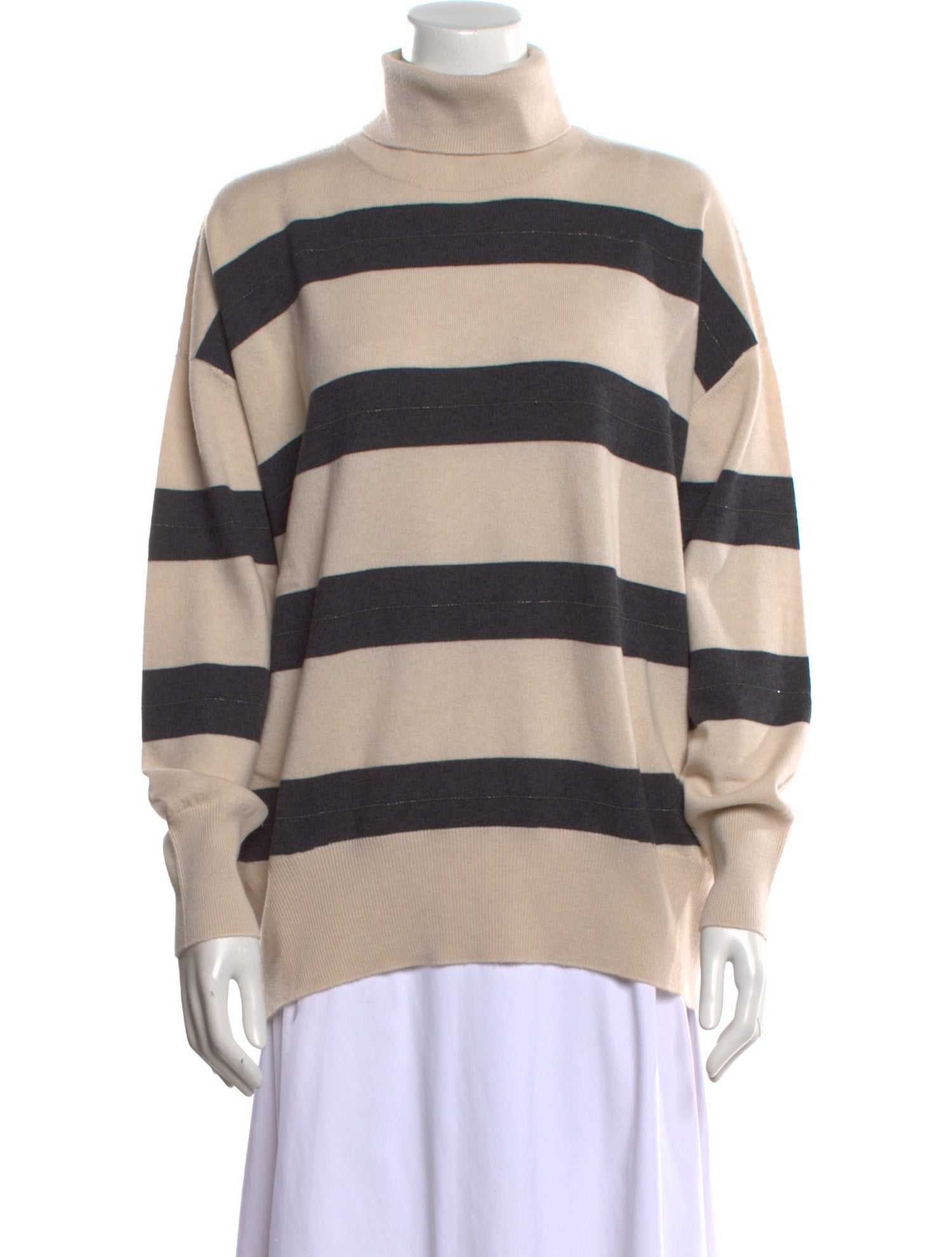 Brunello Cucinelli Virgin Wool Striped Sweater w/ Tags