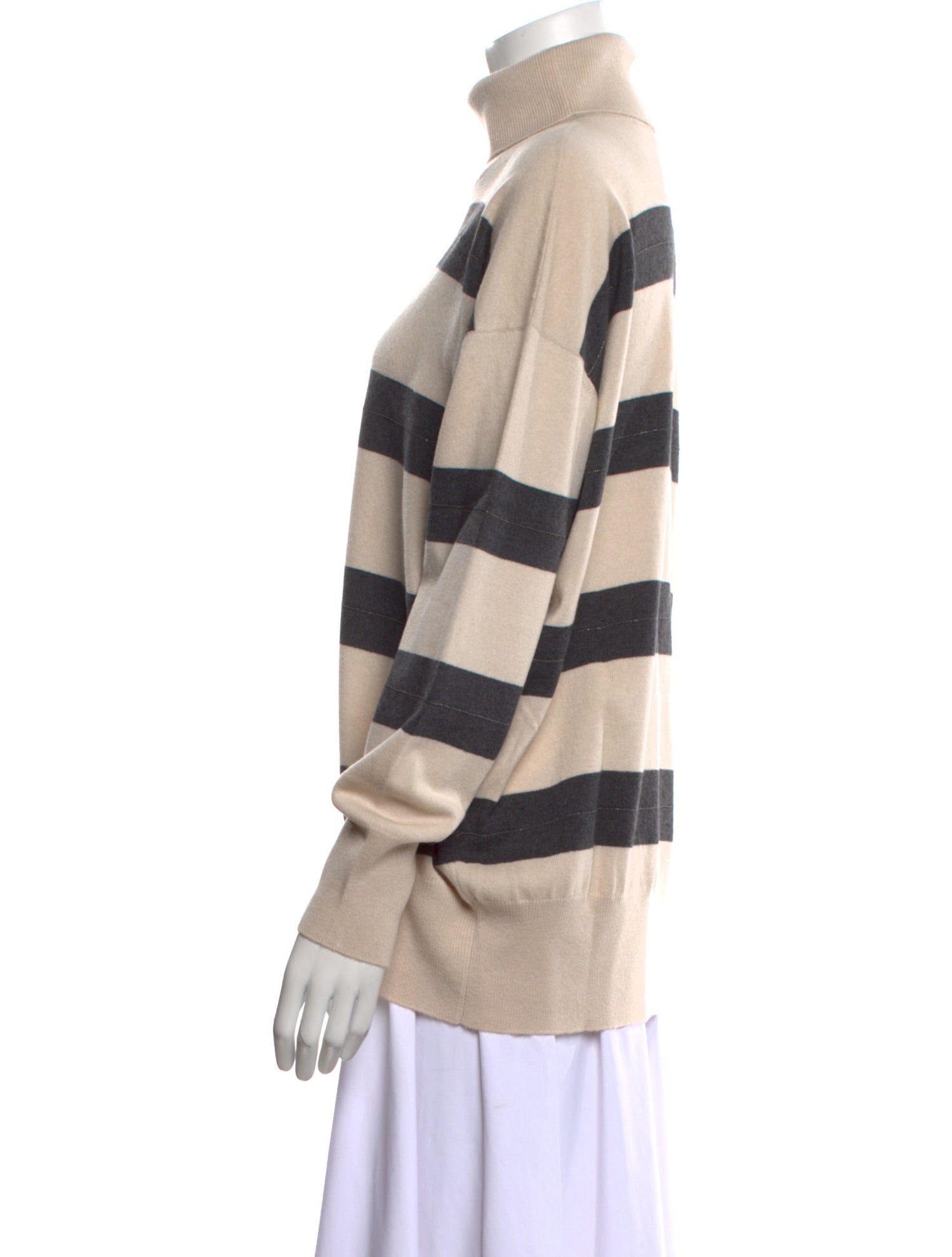 Brunello Cucinelli Virgin Wool Striped Sweater w/ Tags
