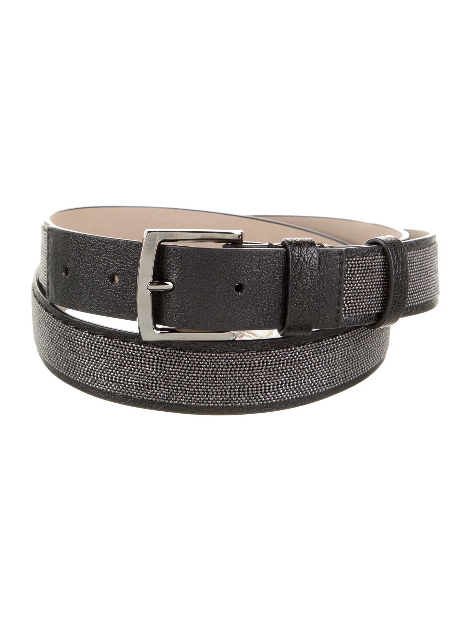 Brunello Cucinelli Leather Beaded Accents Belt