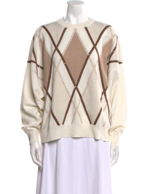Brunello Cucinelli Cashmere Plaid Print Sweater