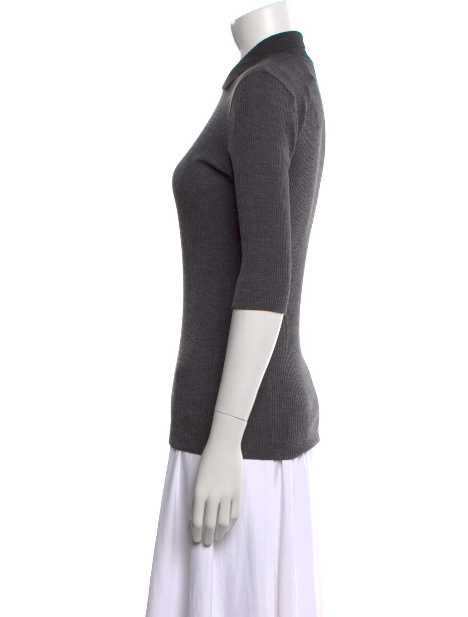 Brunello Cucinelli Wool Three-Quarter Sleeve Polo w/ Tags