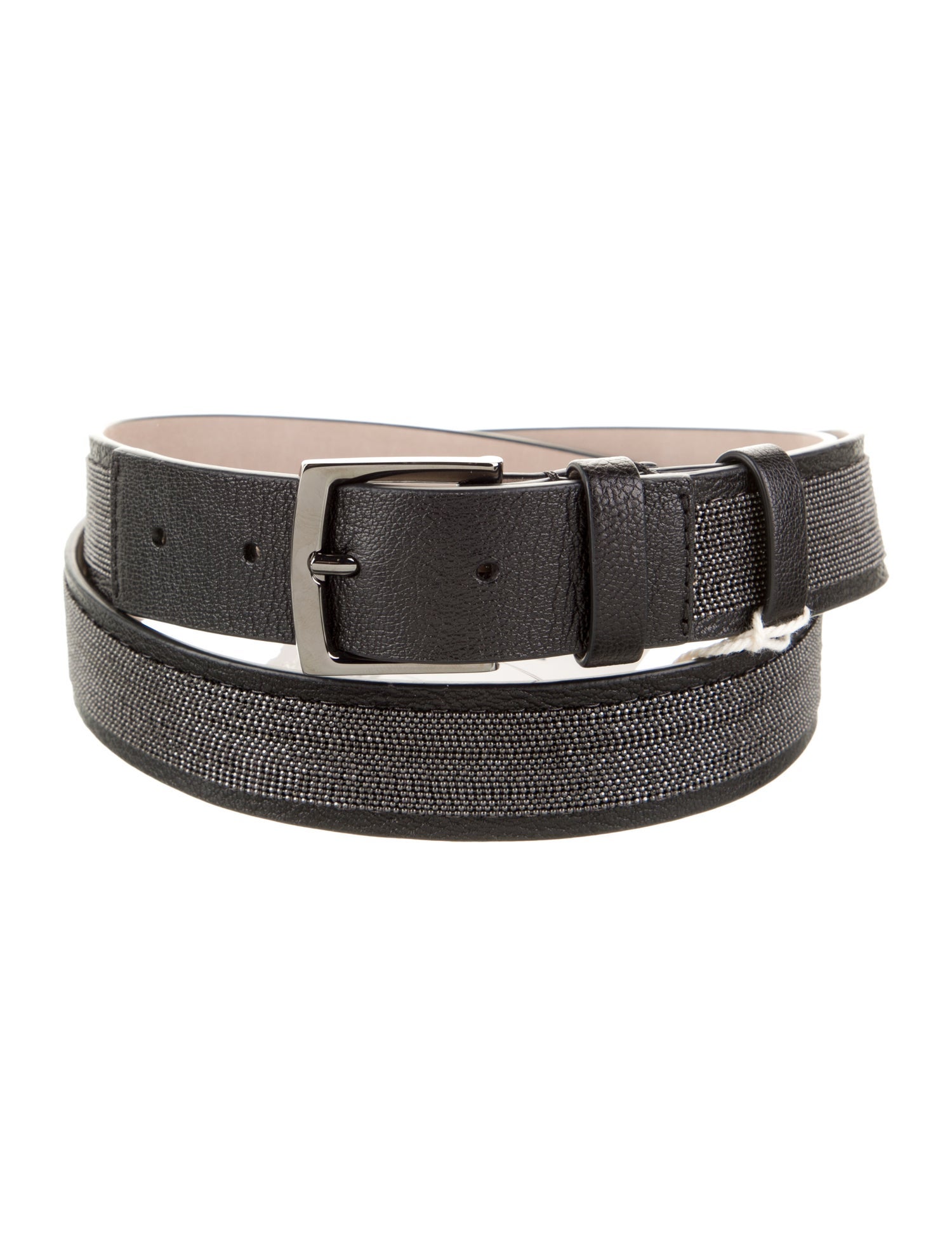 Brunello Cucinelli Leather Beaded Accents Belt