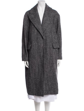 Brunello Cucinelli Alpaca Plaid Print Coat