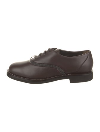 Brunello Cucinelli Leather Beaded Accents Oxfords