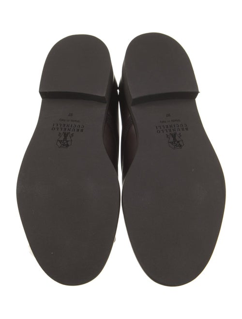 Brunello Cucinelli Leather Beaded Accents Oxfords