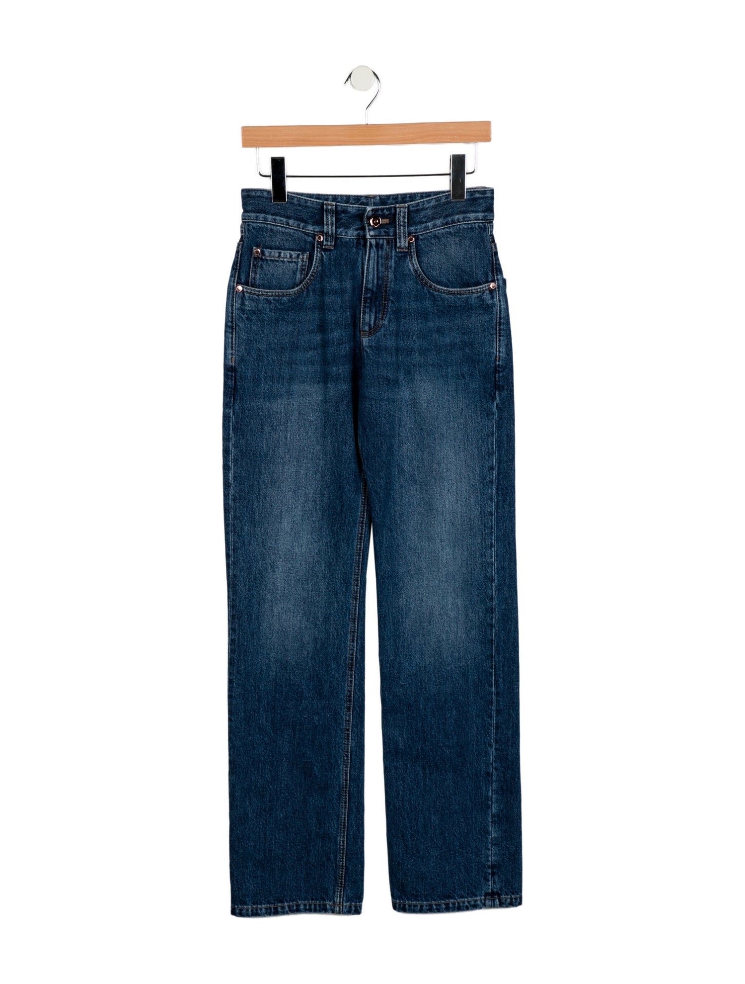 Brunello Cucinelli Mid-Rise Straight Leg Jeans