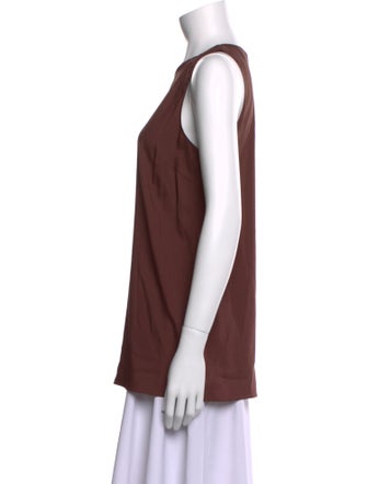 Brunello Cucinelli Silk Scoop Neck Top