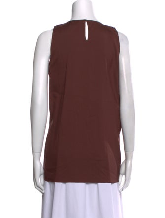 Brunello Cucinelli Silk Scoop Neck Top