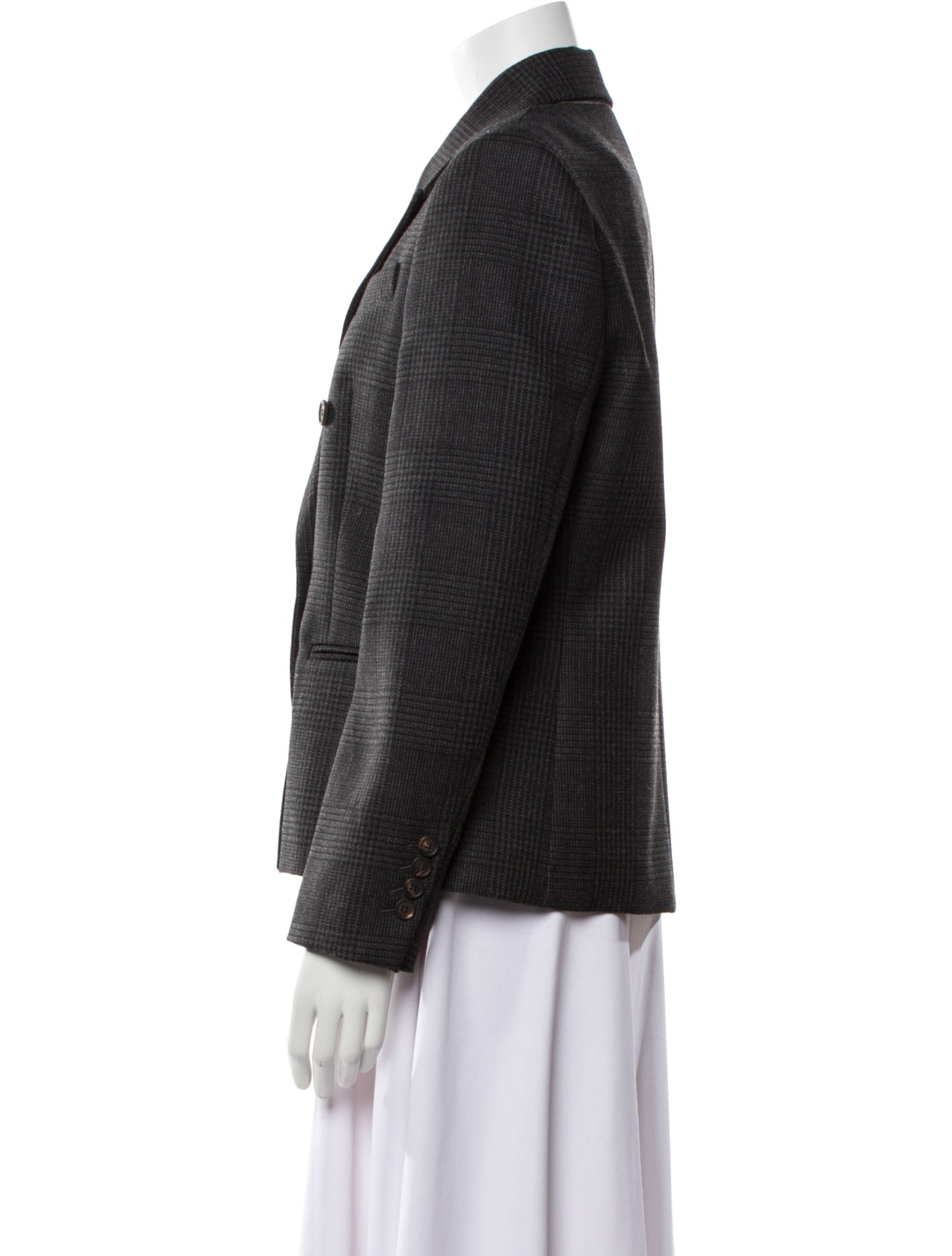 Brunello Cucinelli Virgin Wool Plaid Print Blazer